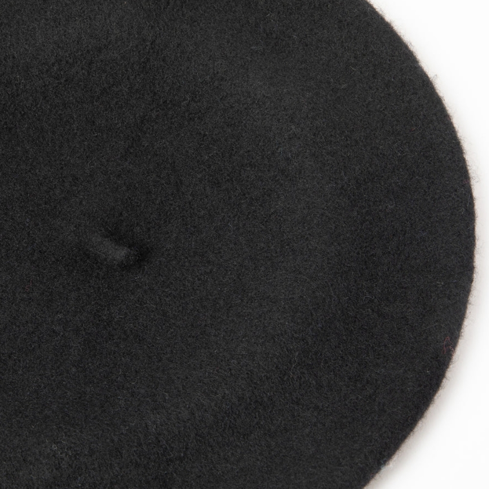 Black Wool Beret Parisian Hat - Picture 8 of 10